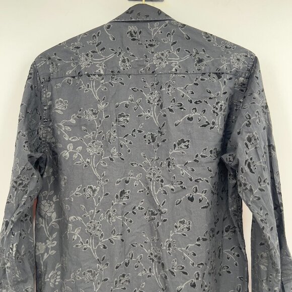 Tallia Men’s Black Floral Button Down Shirt Long Sleeve Size M Neck 15.5 - Picture 6 of 11